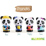 Lot 4 personnages - SOPHIE LA GIRAFE - Figurines Klorofil Panda - Bao - Jian - Tam - Poppy