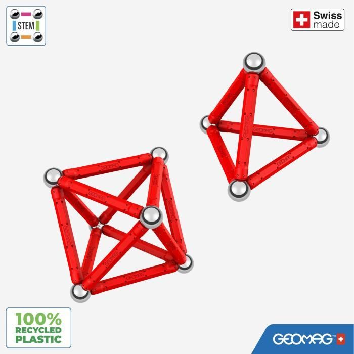 Jeu de construction magnétique - GEOMAG - Classic Recycled Magnetic Geometry 24 pieces - Géométrie - 3D - Éducatif
