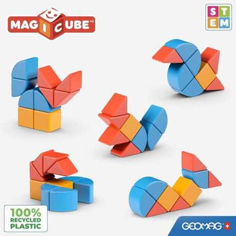Blocs magnétiques - GEOMAG - Magicube Blocks & Cards - 16 pieces - Éducatif - Plastique recyclé