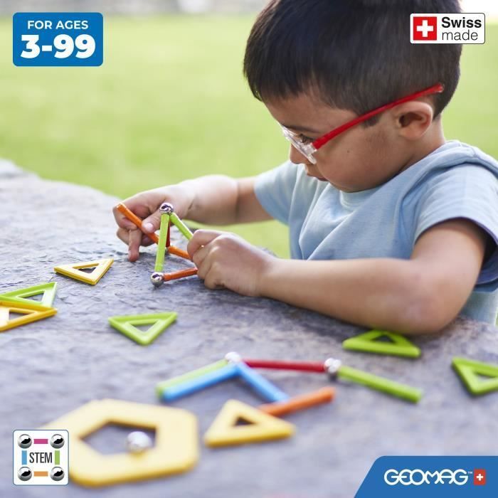 Jeu de construction magnétique - GEOMAG - Supercolor - 25 pieces - Magnétique - Des 3 ans