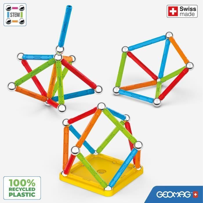 Jeu de construction magnétique - GEOMAG - Supercolor - 25 pieces - Magnétique - Des 3 ans