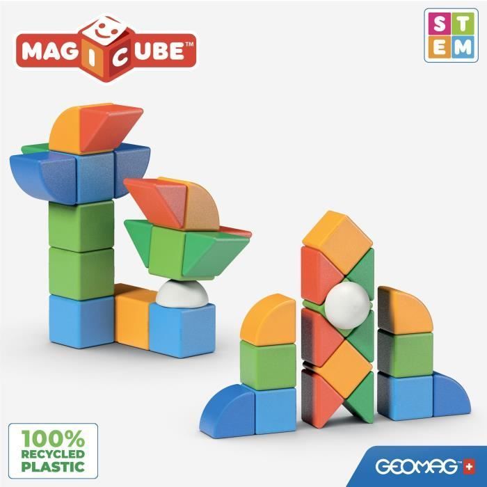 Blocs magnétiques - GEOMAG - Mon petit monde en formes - 25 pieces - Éducatif - Plastique recyclé - Des 12 mois