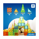 Tuiles magnétiques - GEOMAG - Tiles Gems 4101 - 32 pieces - Formes géométriques - Effet cristal