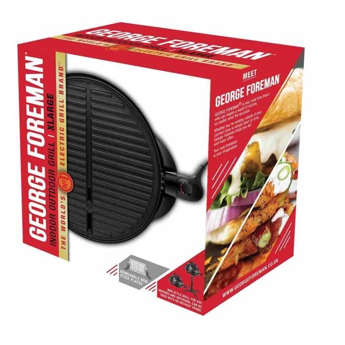 Barbecue GEORGE FOREMAN -22460-56 - Jusqu'a 15 portions - Revetement antiadhésif - 2000W