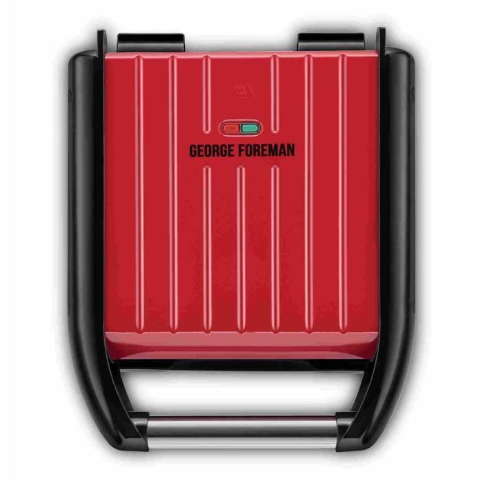 Grill compact - GEORGE FOREMAN - 25030-56 - 1200 W - 3 portions - Acier - Rouge