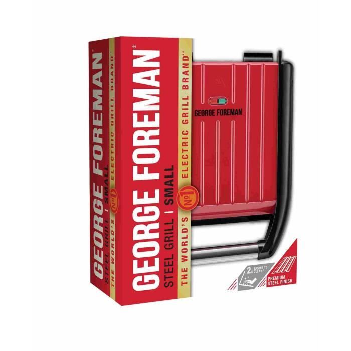 Grill compact - GEORGE FOREMAN - 25030-56 - 1200 W - 3 portions - Acier - Rouge