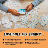 Jeux éducatifs - GEOMAG - Ecologic Memo Animals at Risk - Jeu de mémoire - Animaux en voie de disparition - Association bébé/parent
