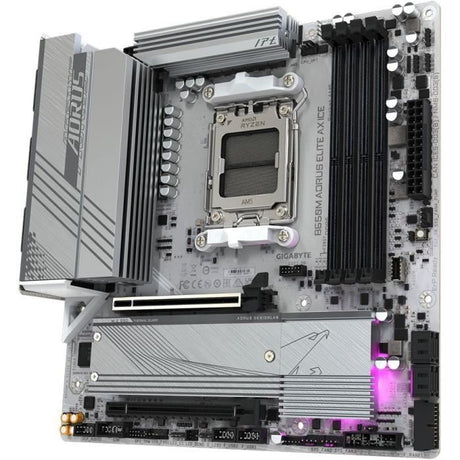 Carte mere - GIGABYTE - B650M AORUS ELITE AX ICE - Micro ATX - Wi-Fi 6E - DDR5 jusqu'a 8000 MHz