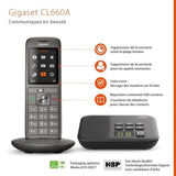 Téléphone Fixe Gigaset CL 660 A Anthracite - Répondeur, écran couleur rétroéclairé et finition haut de gamme
