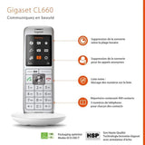 Téléphone Fixe GIGASET CL 660 Blanc - Écran couleur rétroéclairé - Répertoire 400 contacts - Mains libres