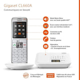 GIGASET Téléphone Fixe CL 660 A Blanc