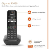 GIGASET Téléphone Fixe AS690 Noir