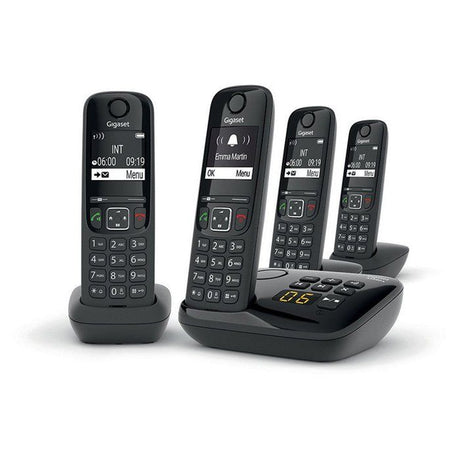 GIGASET Téléphone Fixe AS690 A Quattro Noir