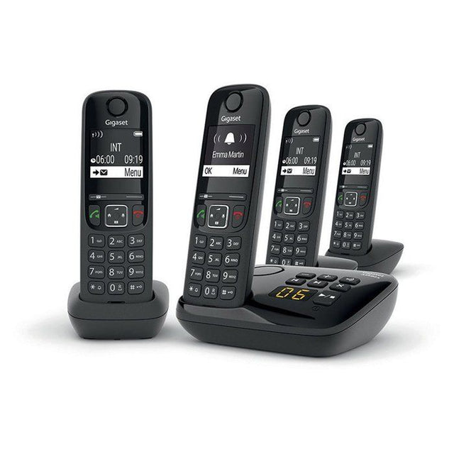 GIGASET Téléphone Fixe AS690 A Quattro Noir