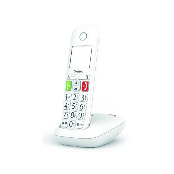 Téléphone Fixe GIGASET E290 Blanc - Grand écran et touches larges - Mode Audio Boost - Répertoire 150 contacts