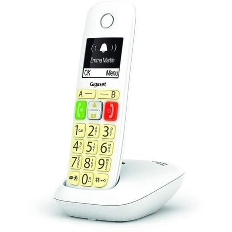 Téléphone Fixe sans Fil - GIGASET - E290 Duo Blanc - Grand écran - Larges touches - Audio Boost