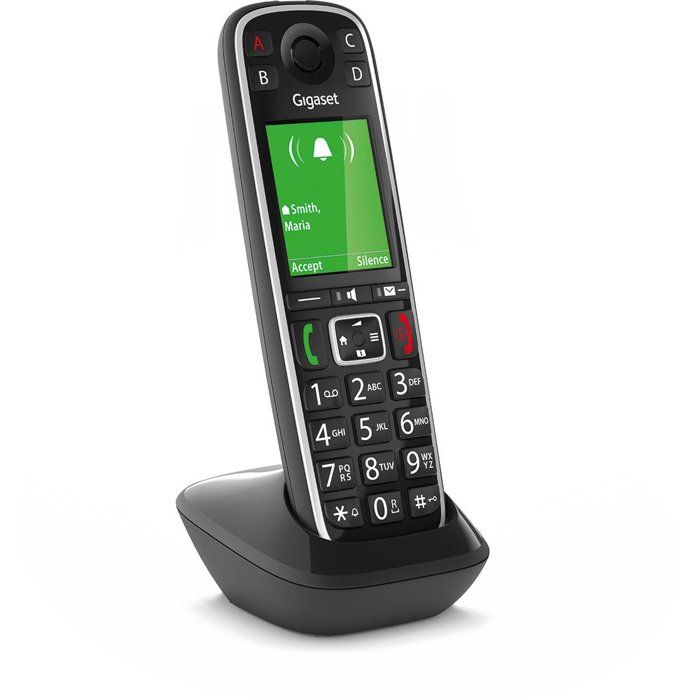 Téléphone sans fil Gigaset E720HX - Noir - 200 entrées - SMS - compatible Bluetooth 4.2 HSP et HFP