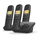 Téléphone fixe - GIGASET - Basic 100A TRIO - Répondeur - Mains libres - Ecran rétroéclairé - Répertoire 50 contacts - Blocage - Noir