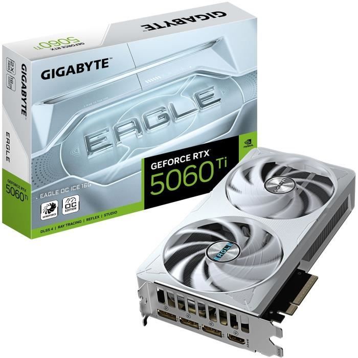 Carte graphique - GIGABYTE - GeForce RTX 5060 Ti EAGLE OC ICE 16G