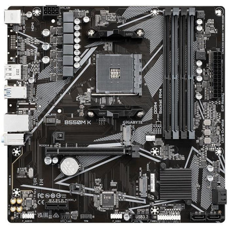 Carte mere - GIGABYTE - B550M K - Socket AM4 - DDR4 jusqu'a 128 Go - PCIe 4.0 x16