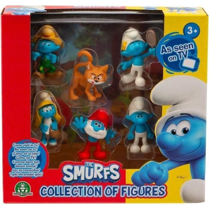 Figurines - GIOCHI PRIZIOSI - The Smurfs - Box of 6 figurines 5 cm including 1 exclusive Gargamel - from 3 years old - PUF14