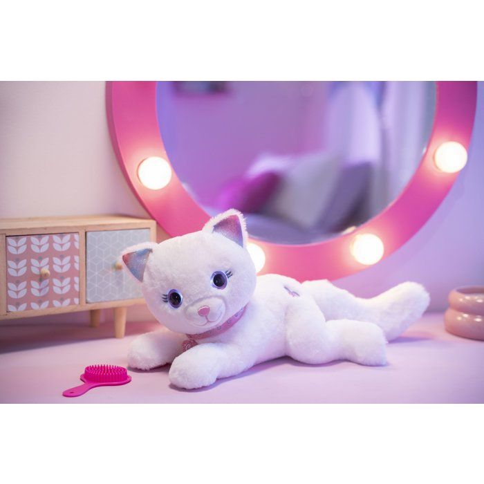 Gipsy Toys - Cuty Bella Fashionista - Peluche Interactive Chat – Toute Douce Qui s'illumine au Rythme de Jolies Mélodies - 30 cm