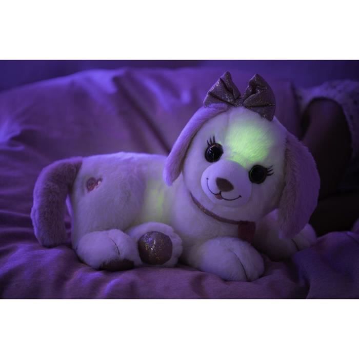 Peluche chien Puppy Bella - GIPSY TOYS - Toute douce qui s'illumine au rythme de jolies mélodies - 30 cm