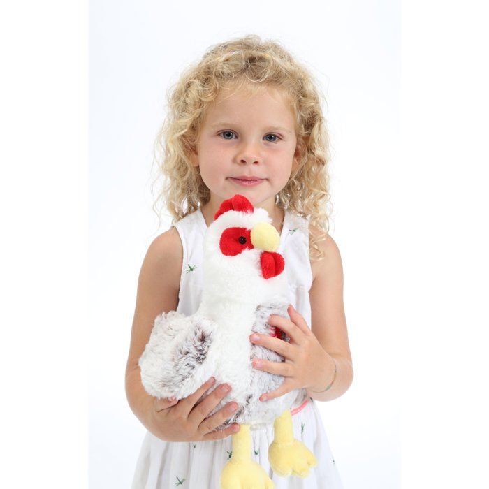 Peluche Poule - GIPSY TOYS - Sonore - 22 cm - Blanc / Marron