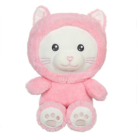 Peluche Chat Hoody Pets - GIPSY TOYS - Rose, 24 cm