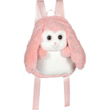 Fluffy Bag - GIPSY TOYS - Sac a dos en peluche - Lapin rose et blanc 30 cm