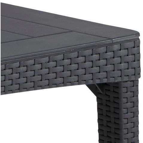 Table de jardin - rectangulaire - gris graphite - en résine - 6 personnes - Girona - Allibert by KETER