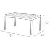 Table de jardin - rectangulaire - gris graphite - en résine - 6 personnes - Girona - Allibert by KETER