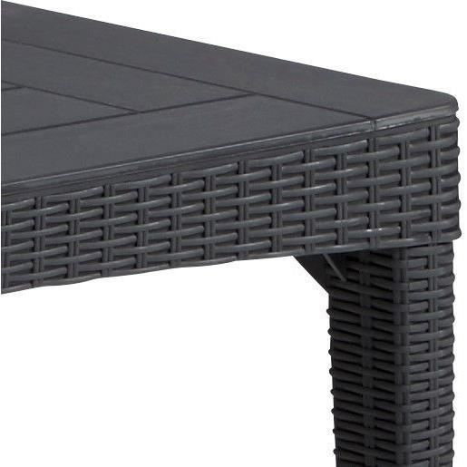 Table de jardin - rectangulaire - gris graphite - en résine - 6 personnes - Girona - Allibert by KETER