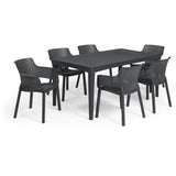 Table de jardin - rectangulaire - gris graphite - en résine - 6 personnes - Girona - Allibert by KETER