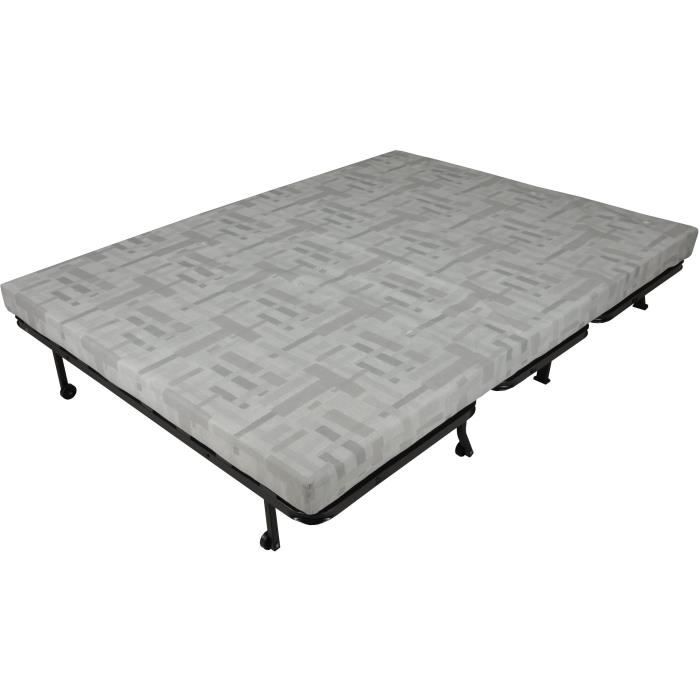 Banquette BZ - 2 places - Bleu Marine - Coussins Jungle - couchage 140 x 190 x 9 cm - Joe