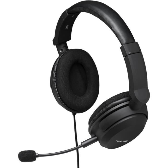 Casque Gamer Filaire - The G-Lab - KORP CARBON - Microphone DÈtachable - PC/Playstation/Xbox - Noir