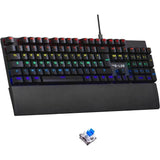 Clavier Gamer - The G-Lab - KEYZ CARBON E - MÈcanique (Switch Bleu) - Rainbow - Low Profile - Repose Poignet - Filaire - Noir