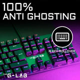 Clavier Gamer - The G-Lab - KEYZ CARBON E - Mécanique (Switch Bleu) - Rainbow - Low Profile - Repose Poignet - Filaire - Noir