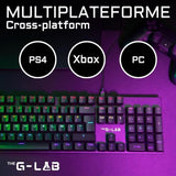 Clavier Gamer - The G-Lab - KEYZ CARBON E - MÈcanique (Switch Bleu) - Rainbow - Low Profile - Repose Poignet - Filaire - Noir
