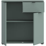 Petit meuble de rangement -  Buffet  - GANYMEDE - 2 portes - 1 tiroir - Sauge - 80,1 x 34,1 x 82,3 cm
