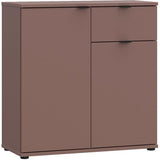 Commode - GANYMEDE - 2 portes - 1 tiroir - Terracotta - 80,1 x 34,1 x 82,3 cm
