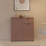 Commode - GANYMEDE - 2 portes - 1 tiroir - Terracotta - 80,1 x 34,1 x 82,3 cm