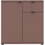 Commode - GANYMEDE - 2 portes - 1 tiroir - Terracotta - 80,1 x 34,1 x 82,3 cm