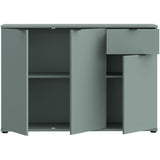 Buffet - GANYMEDE - 3 portes - 1 tiroir - Sauge - 119,8 x 34,1 x 82,3 cm