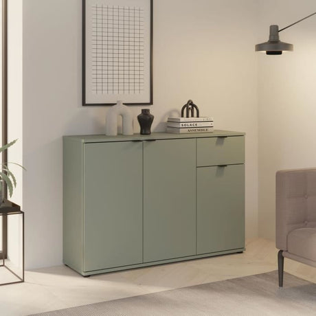 Buffet - GANYMEDE - 3 portes - 1 tiroir - Sauge - 119,8 x 34,1 x 82,3 cm