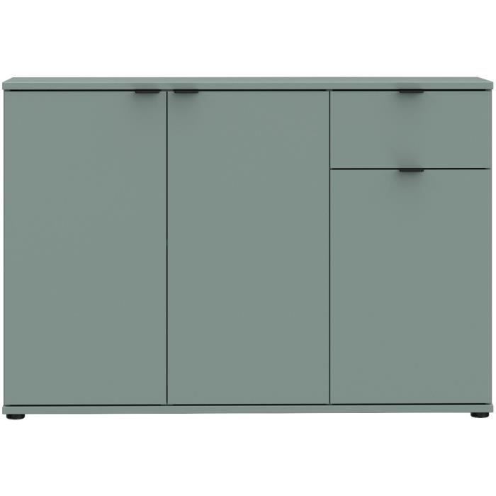 Buffet - GANYMEDE - 3 portes - 1 tiroir - Sauge - 119,8 x 34,1 x 82,3 cm