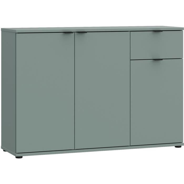 Buffet - GANYMEDE - 3 portes - 1 tiroir - Sauge - 119,8 x 34,1 x 82,3 cm