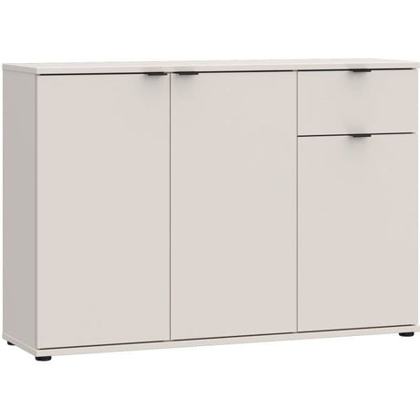 Buffet - GANYMEDE - 3 portes - 1 tiroir - Cachemire - L119,8 x P34,1 x H82,3 cm