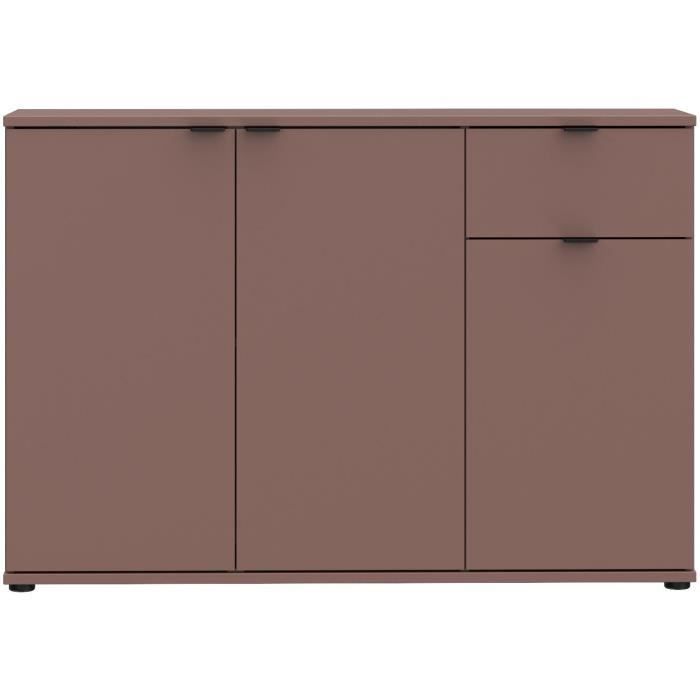 Buffet - GANYMEDE - 3 portes - 1 tiroir - Terracotta - 119,8 x 34,1 x 82,3 cm
