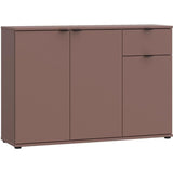 Buffet - GANYMEDE - 3 portes - 1 tiroir - Terracotta - 119,8 x 34,1 x 82,3 cm